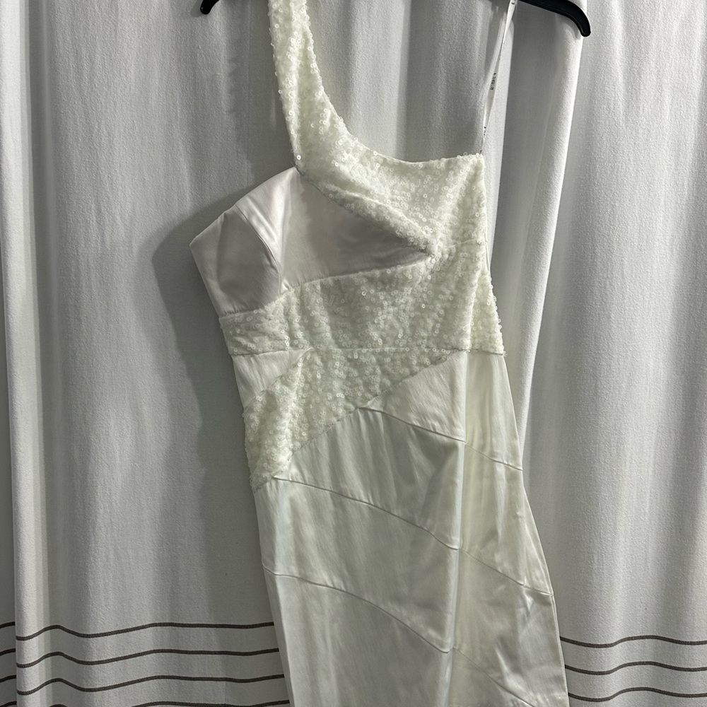 After Wedding White One-Shoulder Dress